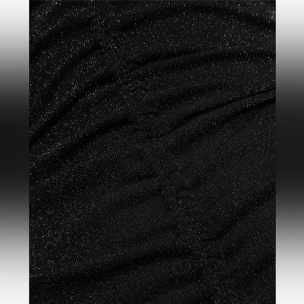 NWT Lulus Talk Of The Party Black Sparkly Ruched Bodycon Mini Dress - Size XS - Picture 5 of 10